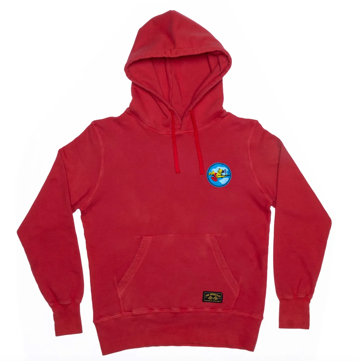 437 FS GARMENT DYED ORGANIC COTTON HOODED SWEATSHIRT : RED