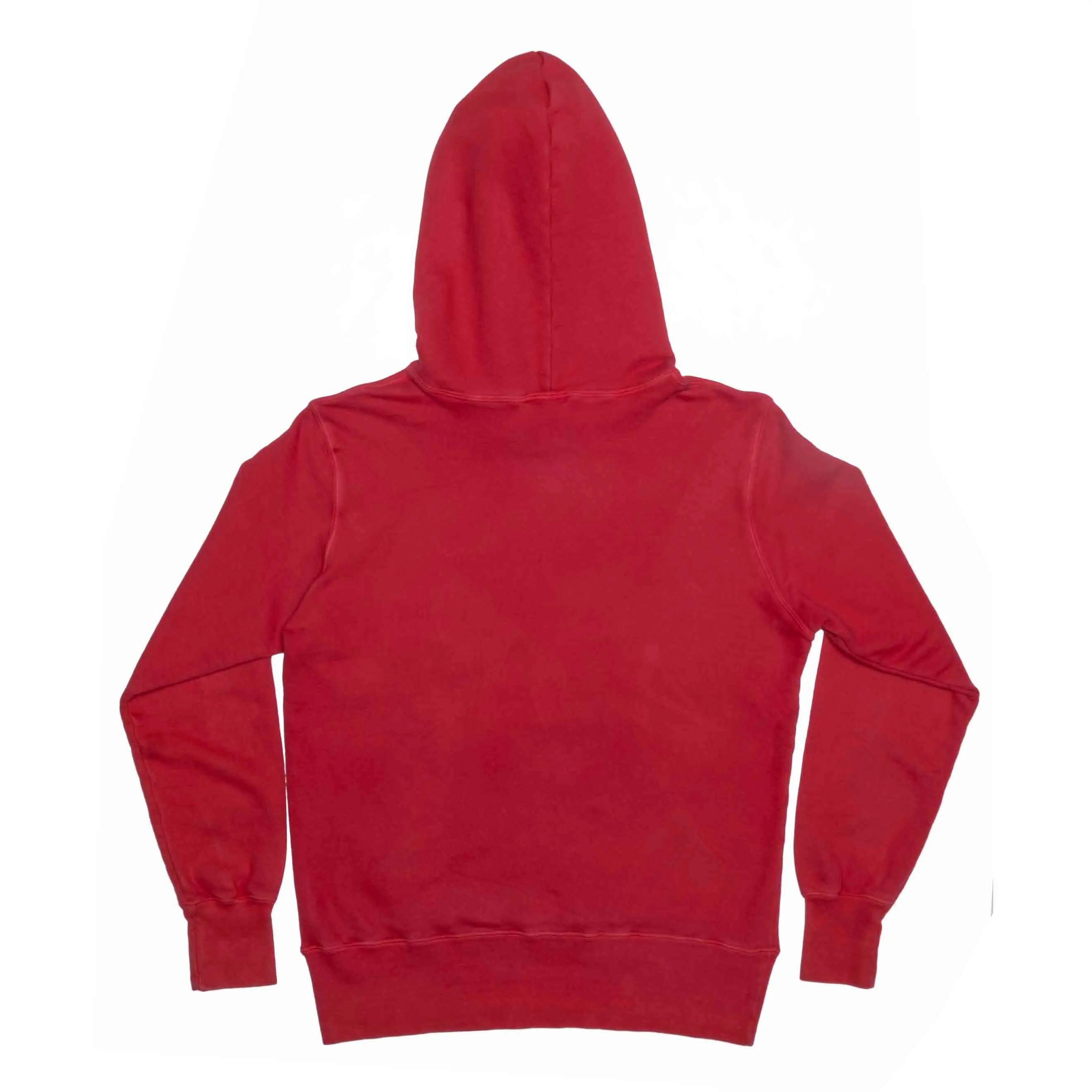 437 FS GARMENT DYED ORGANIC COTTON HOODED SWEATSHIRT : RED