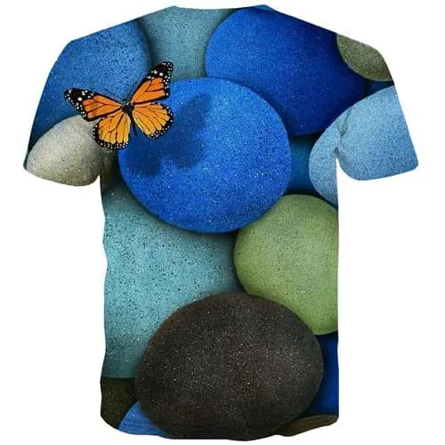 Abstract T-shirt Men Psychedelic Tshirts Novelty Hip Hop Tshirts Casual Butterfly Tshirt Anime Colorful Shirt Print Short Sleeve