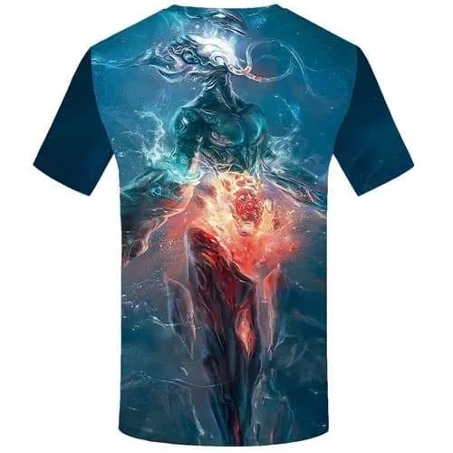 Alien T shirts Men Galaxy Space T shirts Funny Flame Tshirts Casual War Shirt Print Gothic Tshirts Novelty Short Sleeve