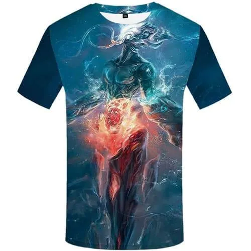 Alien T shirts Men Galaxy Space T shirts Funny Flame Tshirts Casual War Shirt Print Gothic Tshirts Novelty Short Sleeve