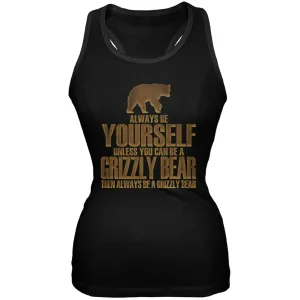 Always Be Yourself Bear Black Juniors Soft Tank Top