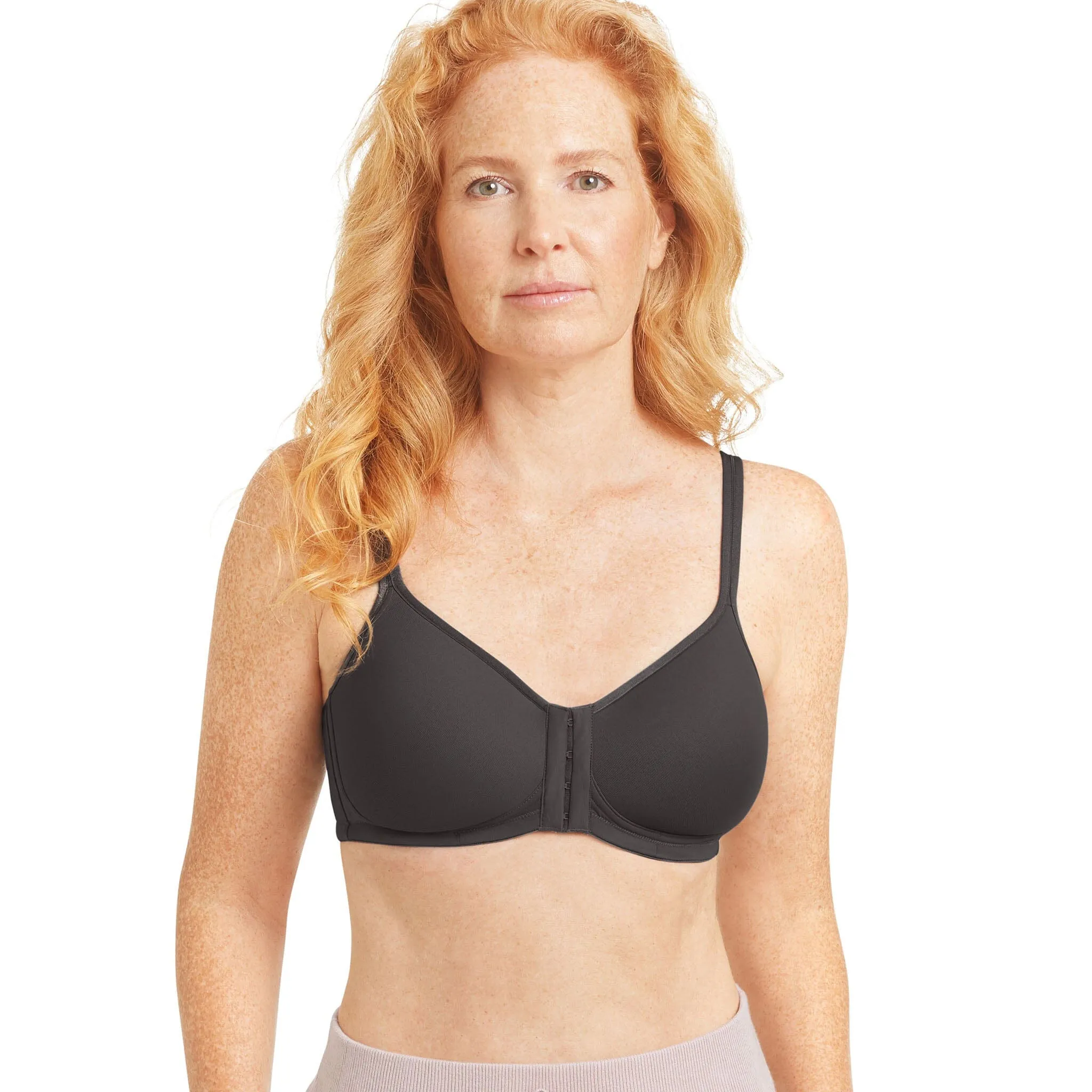 Amoena® Mara Front Closure T-Shirt Bra Dark Grey