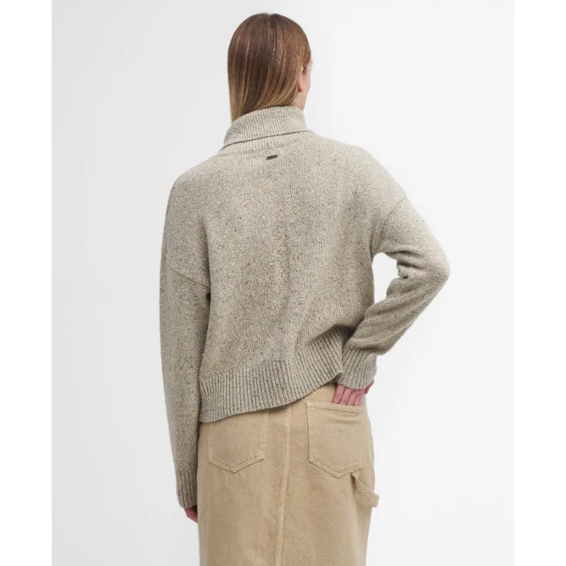 Barbour Lavensdale Half Zip Knitted Ladies Jumper - Oatmeal