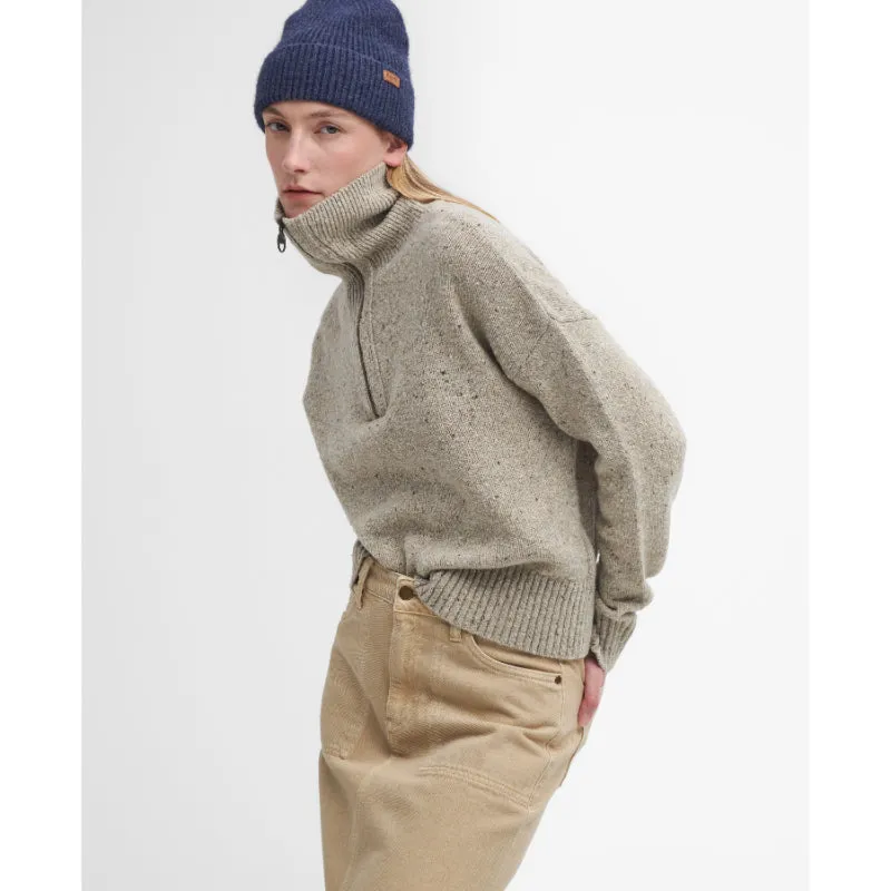 Barbour Lavensdale Half Zip Knitted Ladies Jumper - Oatmeal