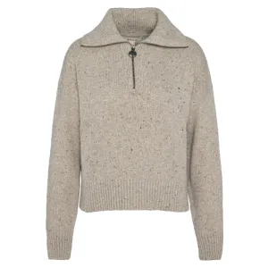 Barbour Lavensdale Half Zip Knitted Ladies Jumper - Oatmeal