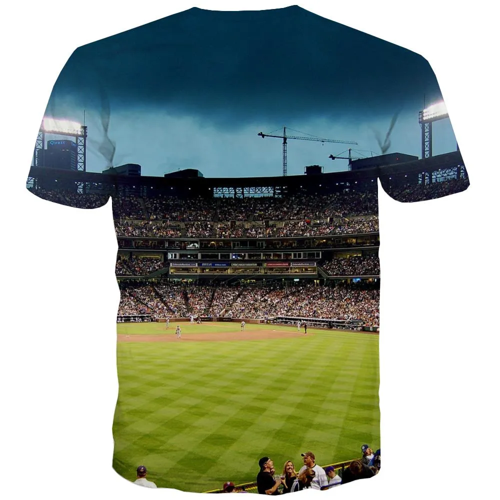 Baseball T-shirt Men Stadium Tshirts Cool Game T shirts Funny White Tshirts Novelty