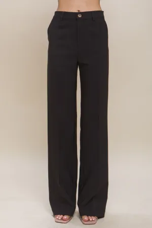 Black Formal Straight Leg Blazer Pants