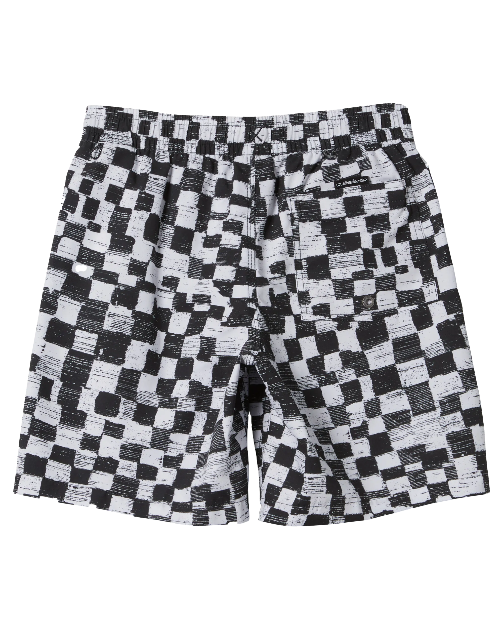 Boys Checkers Volley Shorts in Black