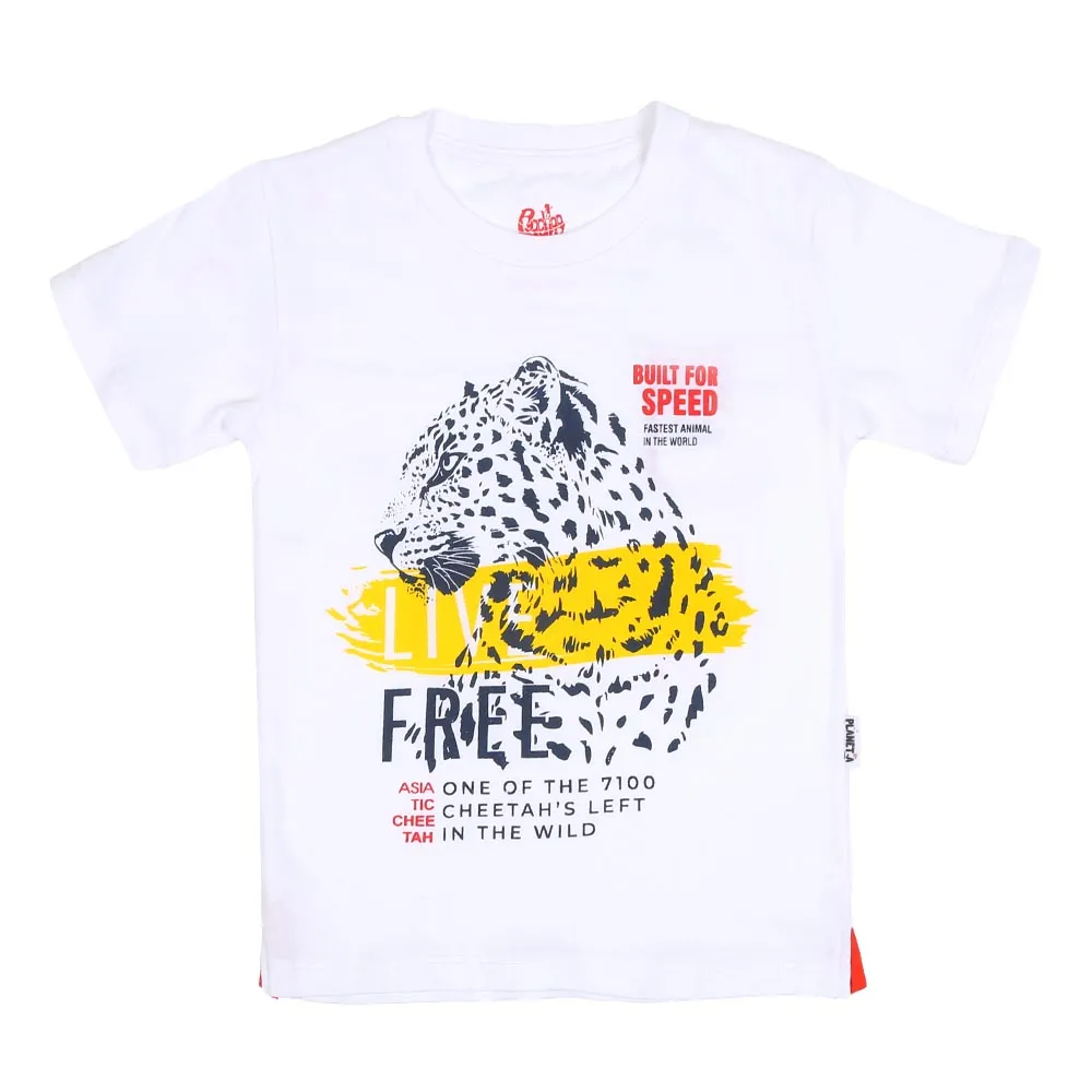 Boys T-shirt Live Free - B.White