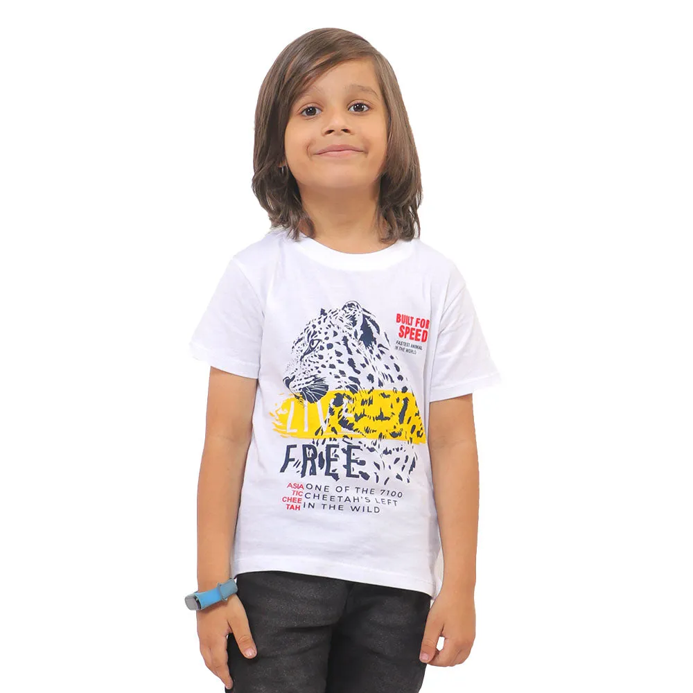 Boys T-shirt Live Free - B.White