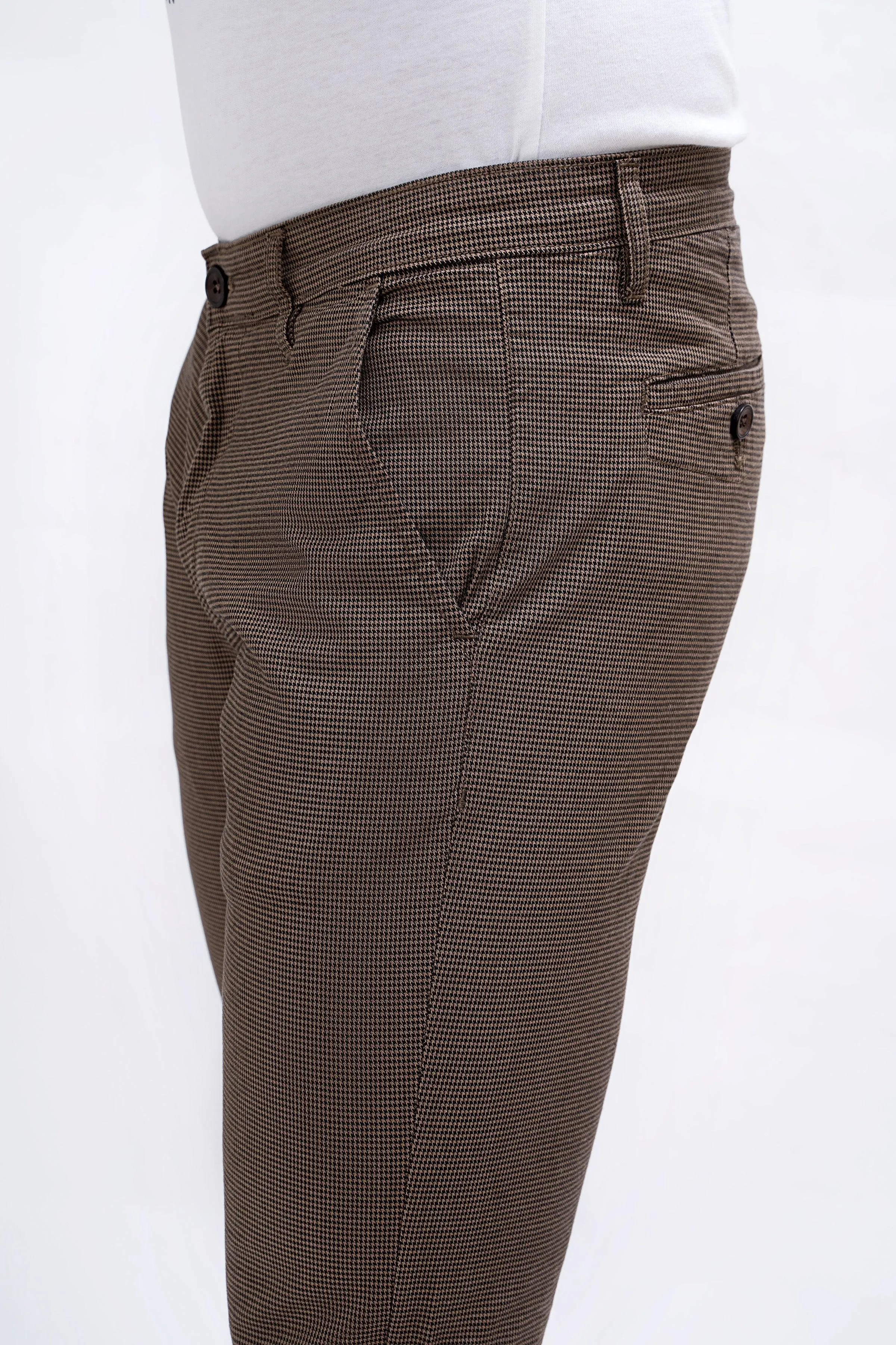 CASUAL PANT CROSS POCKET BROWN BLACK