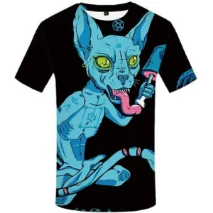 Cat T shirts Men Animal Shirt Print Cartoon Tshirts Novelty Funny Tshirt Anime Black T shirts Funny Short Sleeve Fashion Unisex