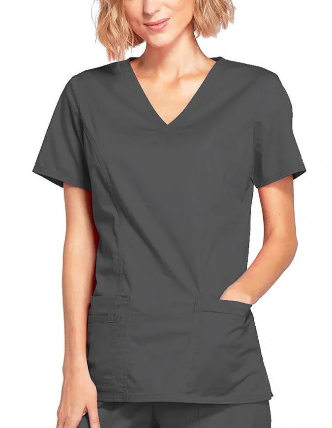 Cherokee Workwear Women's Mock Wrap Scrub Top