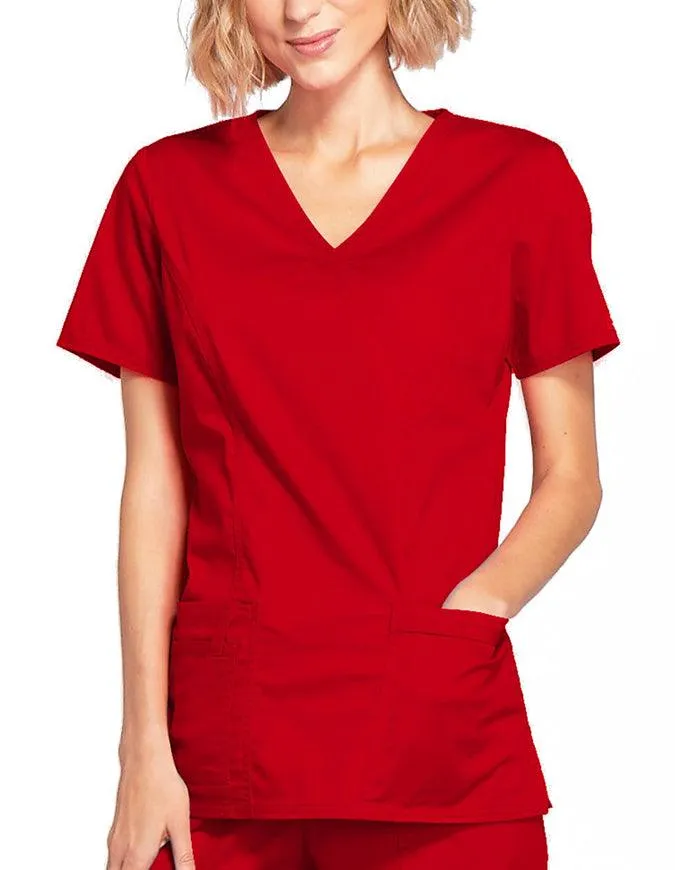 Cherokee Workwear Women's Mock Wrap Scrub Top