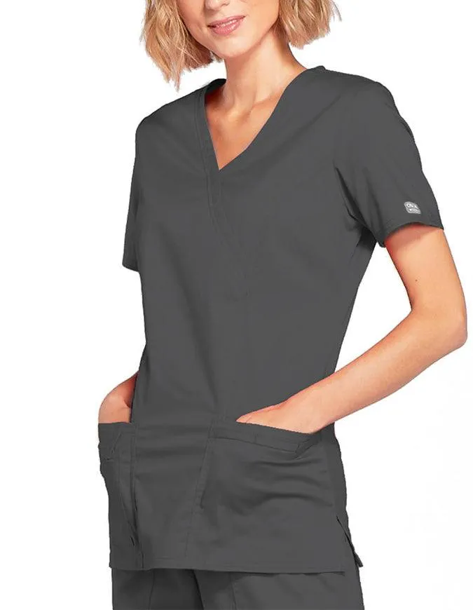 Cherokee Workwear Women's Mock Wrap Scrub Top