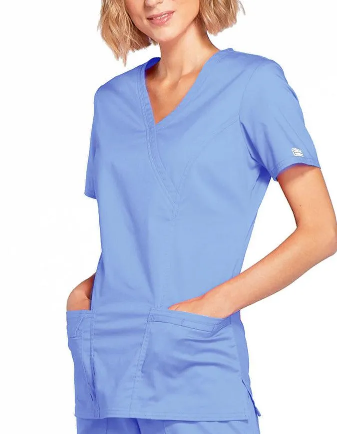 Cherokee Workwear Women's Mock Wrap Scrub Top