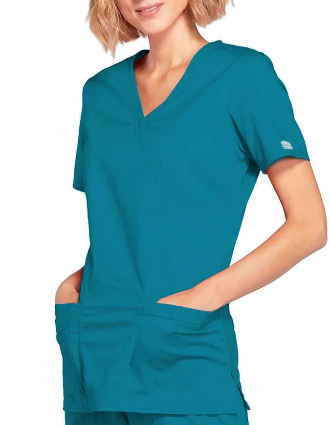 Cherokee Workwear Women's Mock Wrap Scrub Top