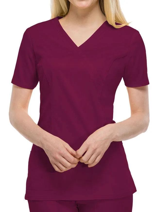 Cherokee Workwear Women's Mock Wrap Scrub Top