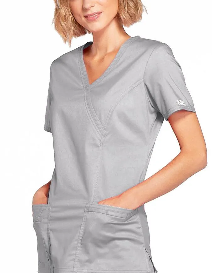 Cherokee Workwear Women's Mock Wrap Scrub Top