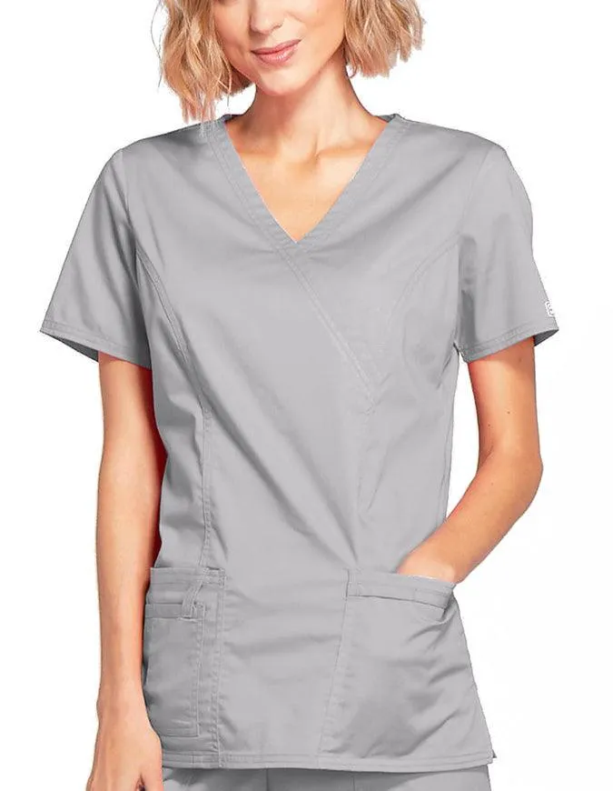 Cherokee Workwear Women's Mock Wrap Scrub Top