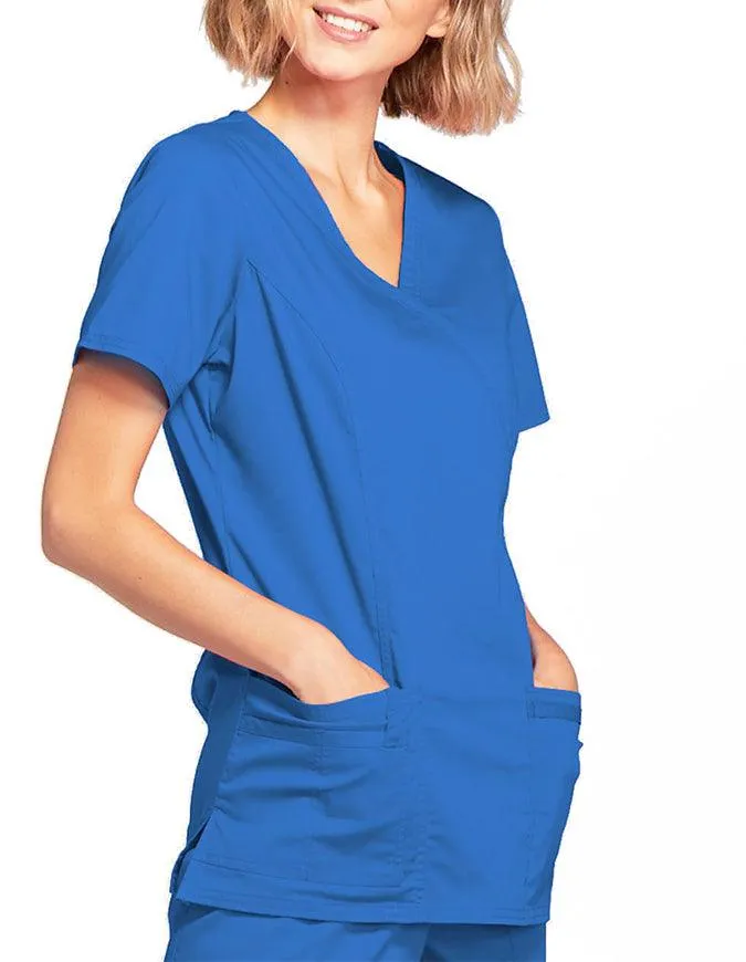 Cherokee Workwear Women's Mock Wrap Scrub Top