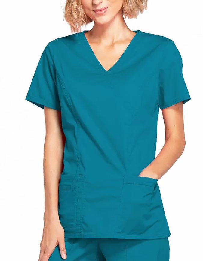 Cherokee Workwear Women's Mock Wrap Scrub Top