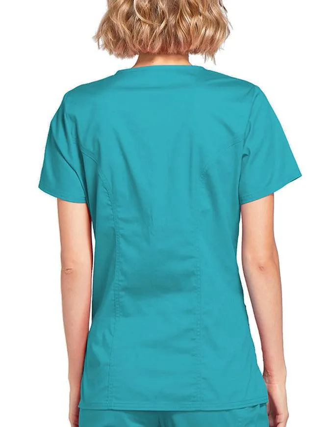 Cherokee Workwear Women's Mock Wrap Scrub Top