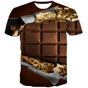 Chocolate T-shirt Men Brown Tshirts Cool Delicious Tshirts Novelty Bitter T shirts Funny