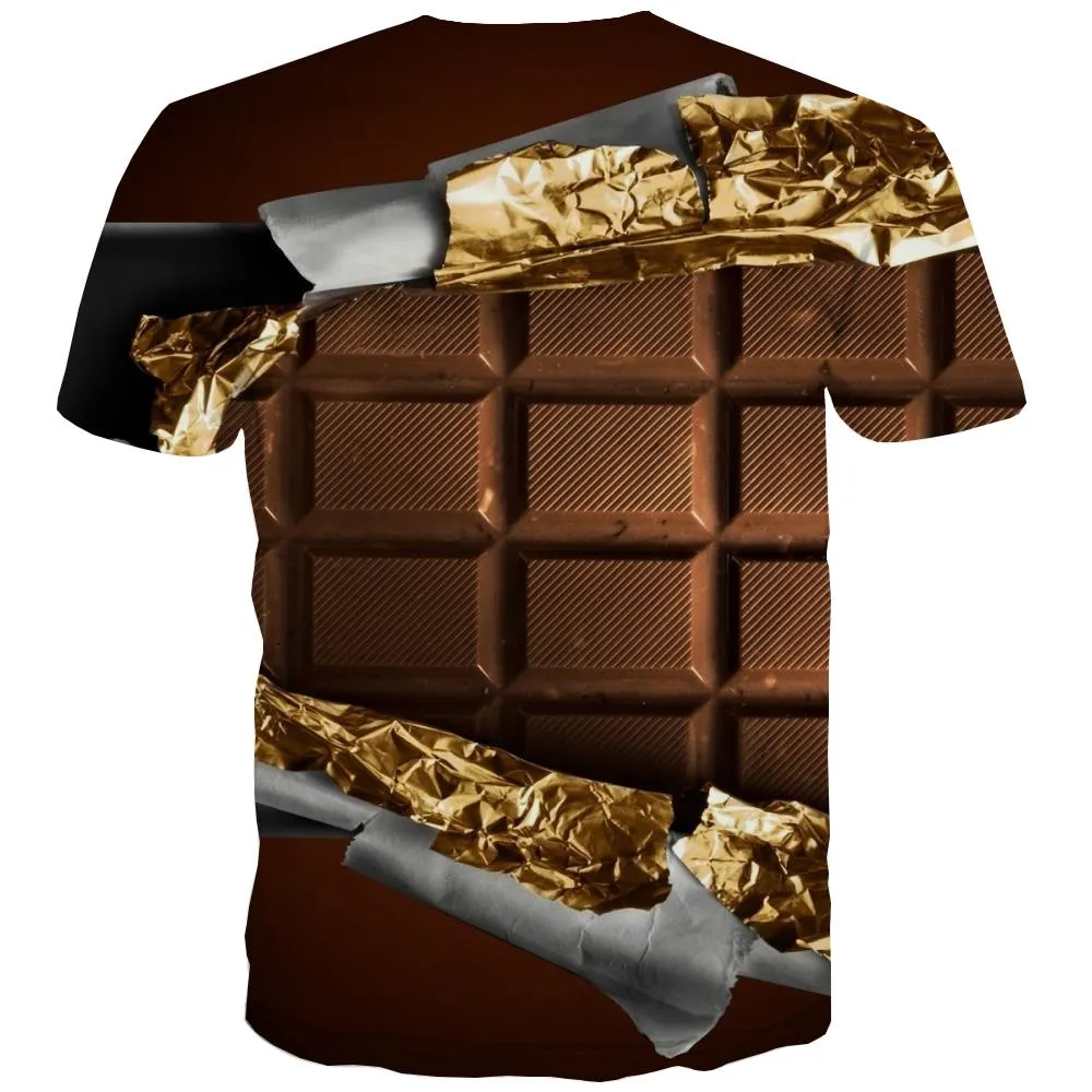 Chocolate T-shirt Men Brown Tshirts Cool Delicious Tshirts Novelty Bitter T shirts Funny