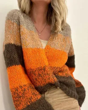 Color Block Loose Cardigan