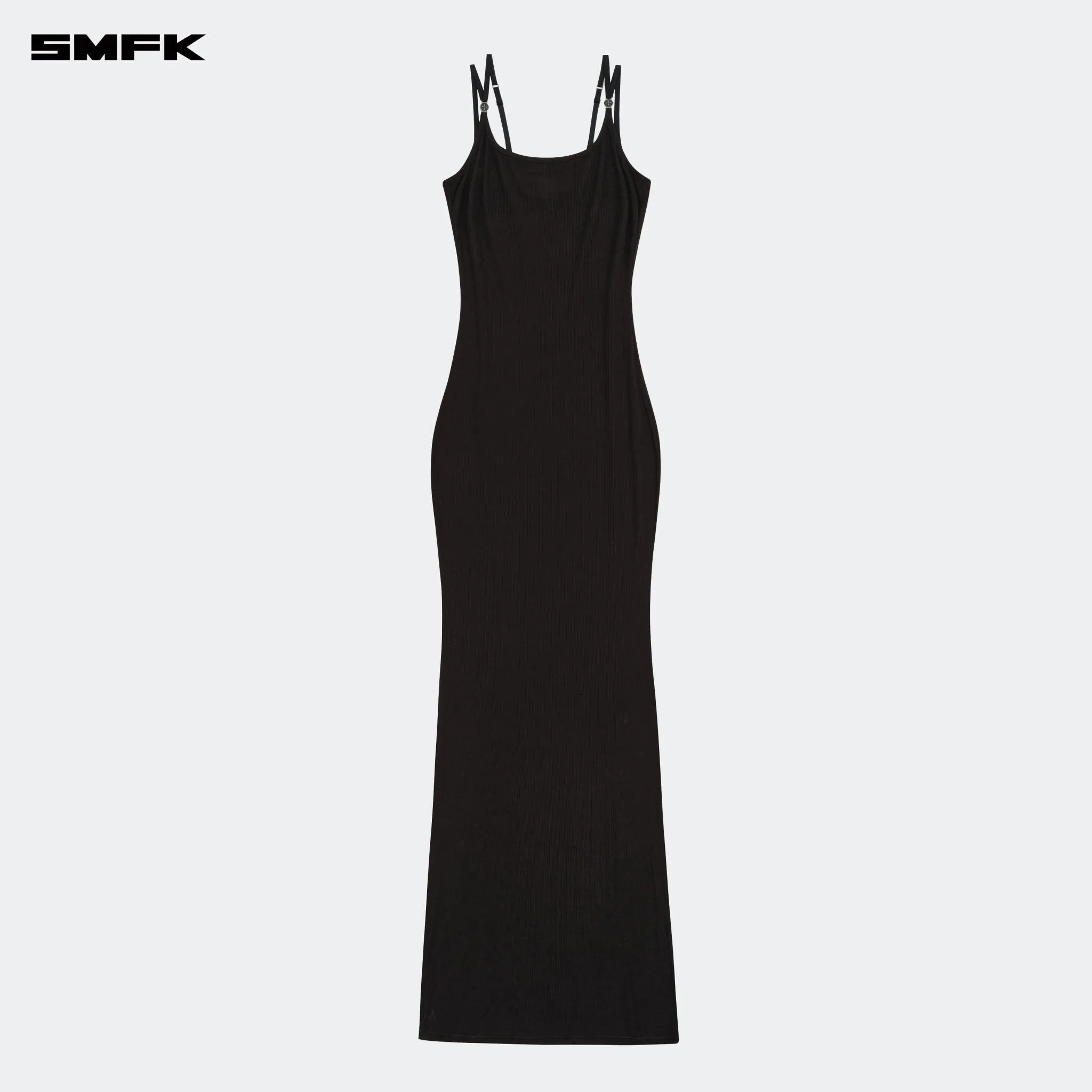 Compass Hug Slim Fit Long Dress Black