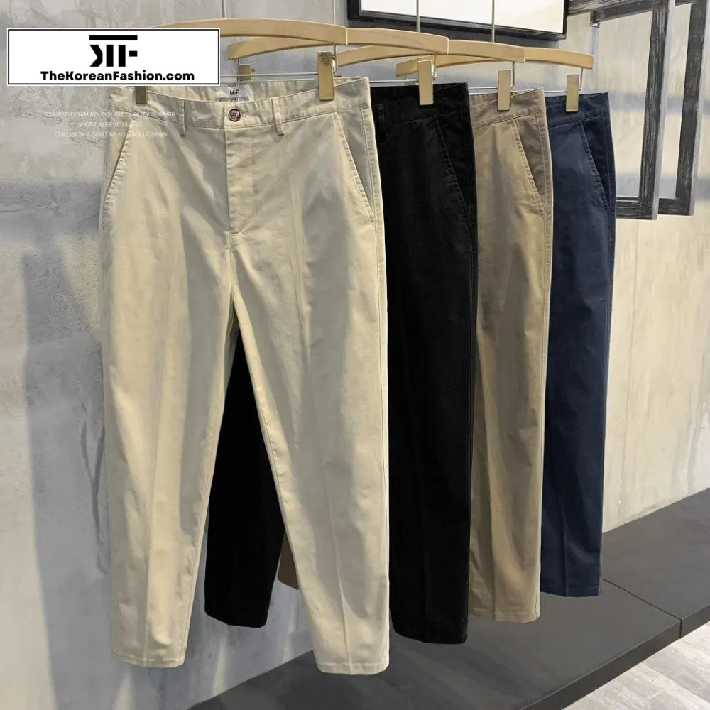 Cotton Casual Thin Suit Pants