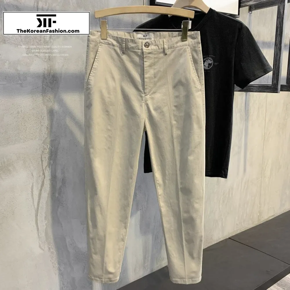 Cotton Casual Thin Suit Pants