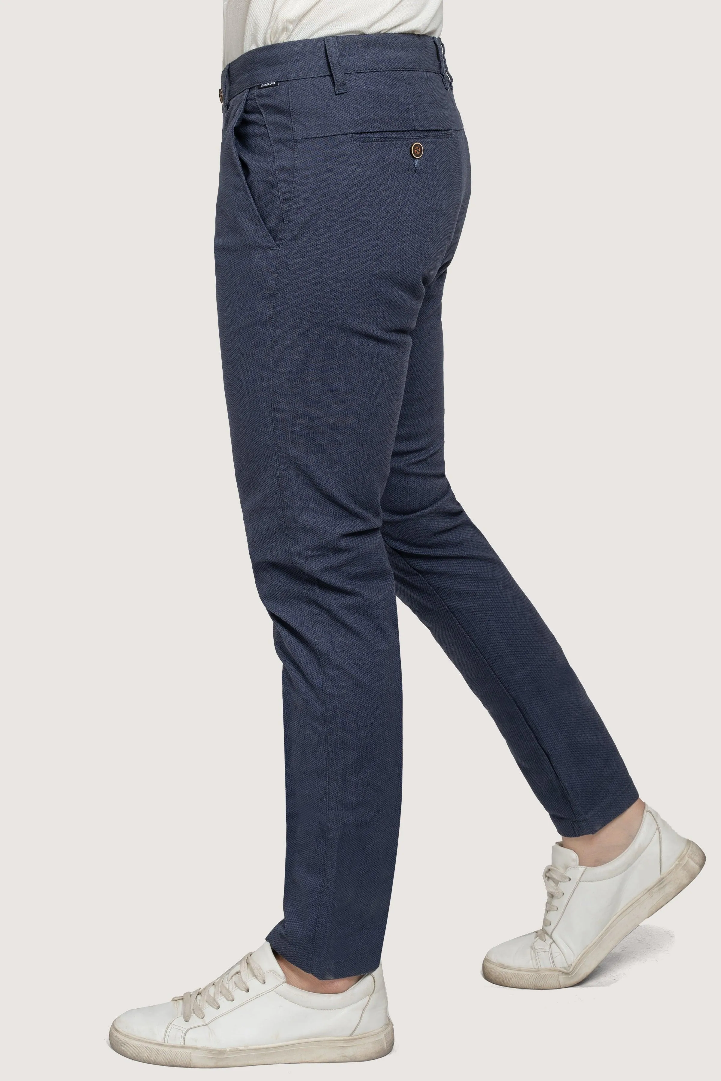 CROSS POCKET PRINTED PANT NAVY BLUE