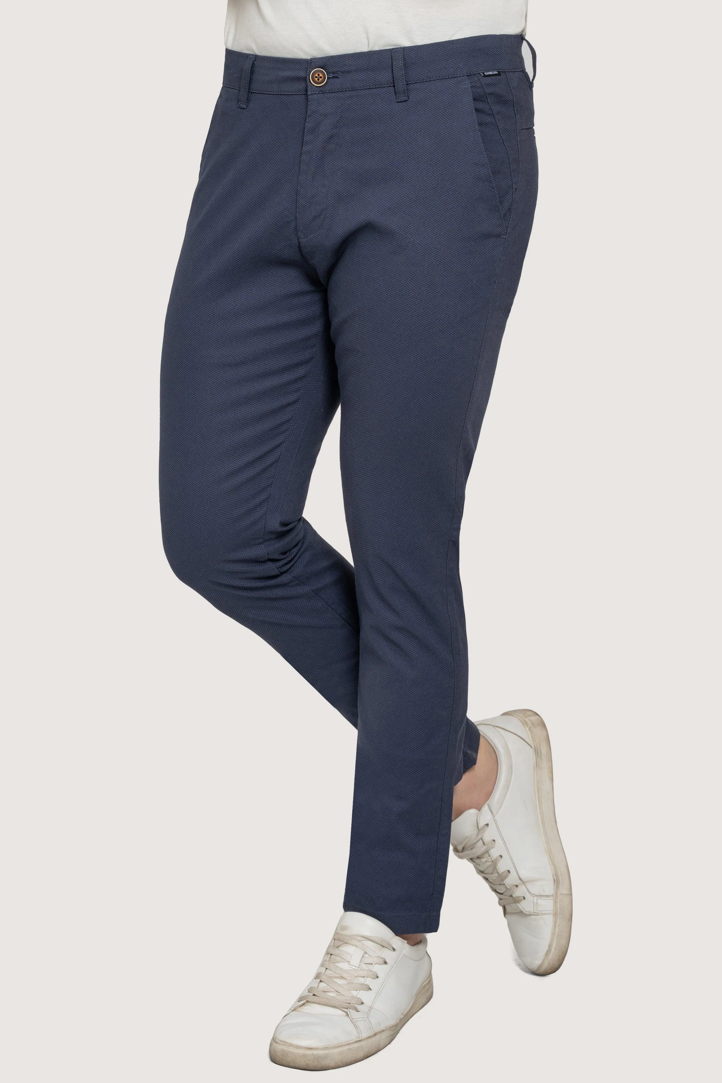 CROSS POCKET PRINTED PANT NAVY BLUE