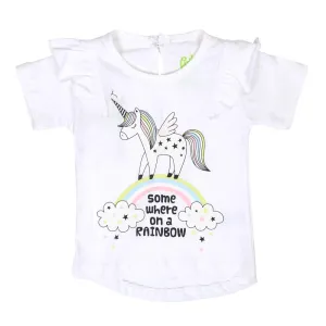 Girls T-Shirt H/S Rainbow - White