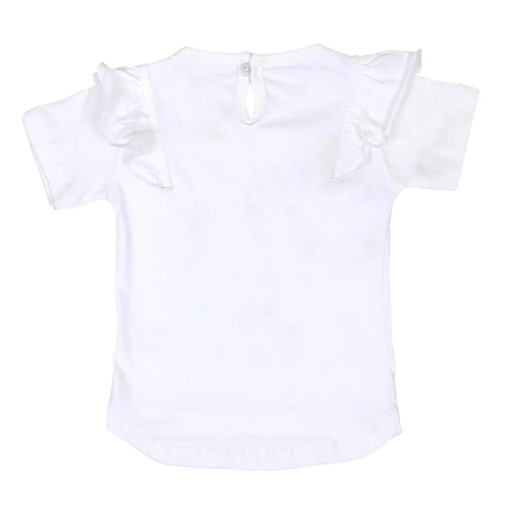 Girls T-Shirt H/S Rainbow - White