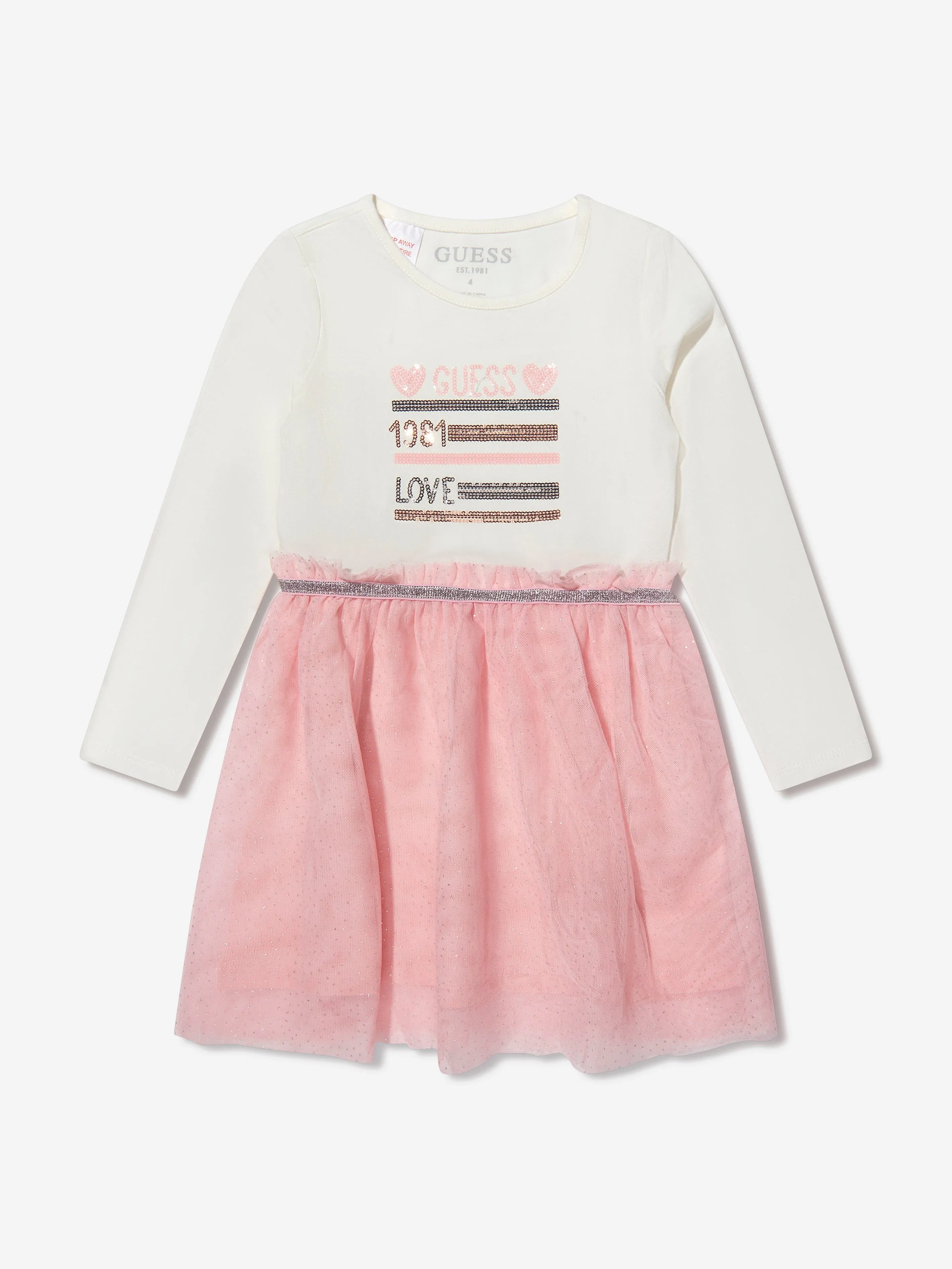 Guess Girls Jersey & Tulle Dress