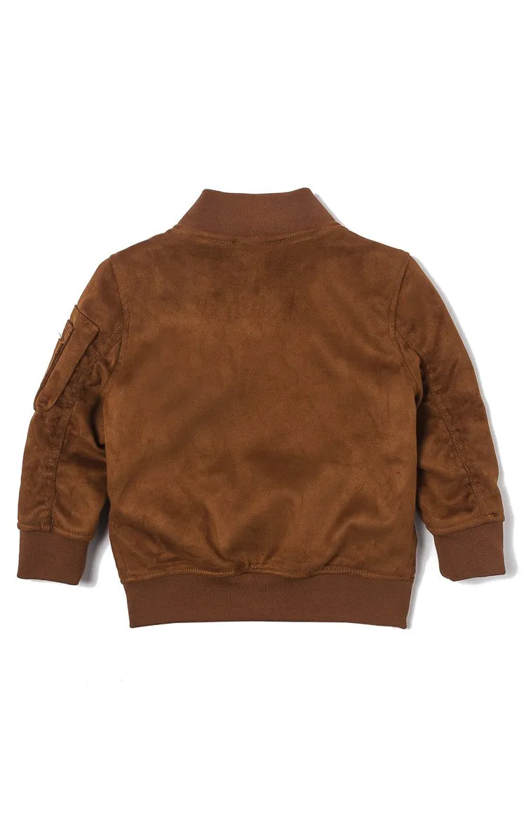 Haus of JR Devin Suede Bomber Tan