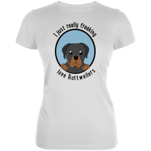 I Just Love Rottweilers Dog Juniors Soft T Shirt