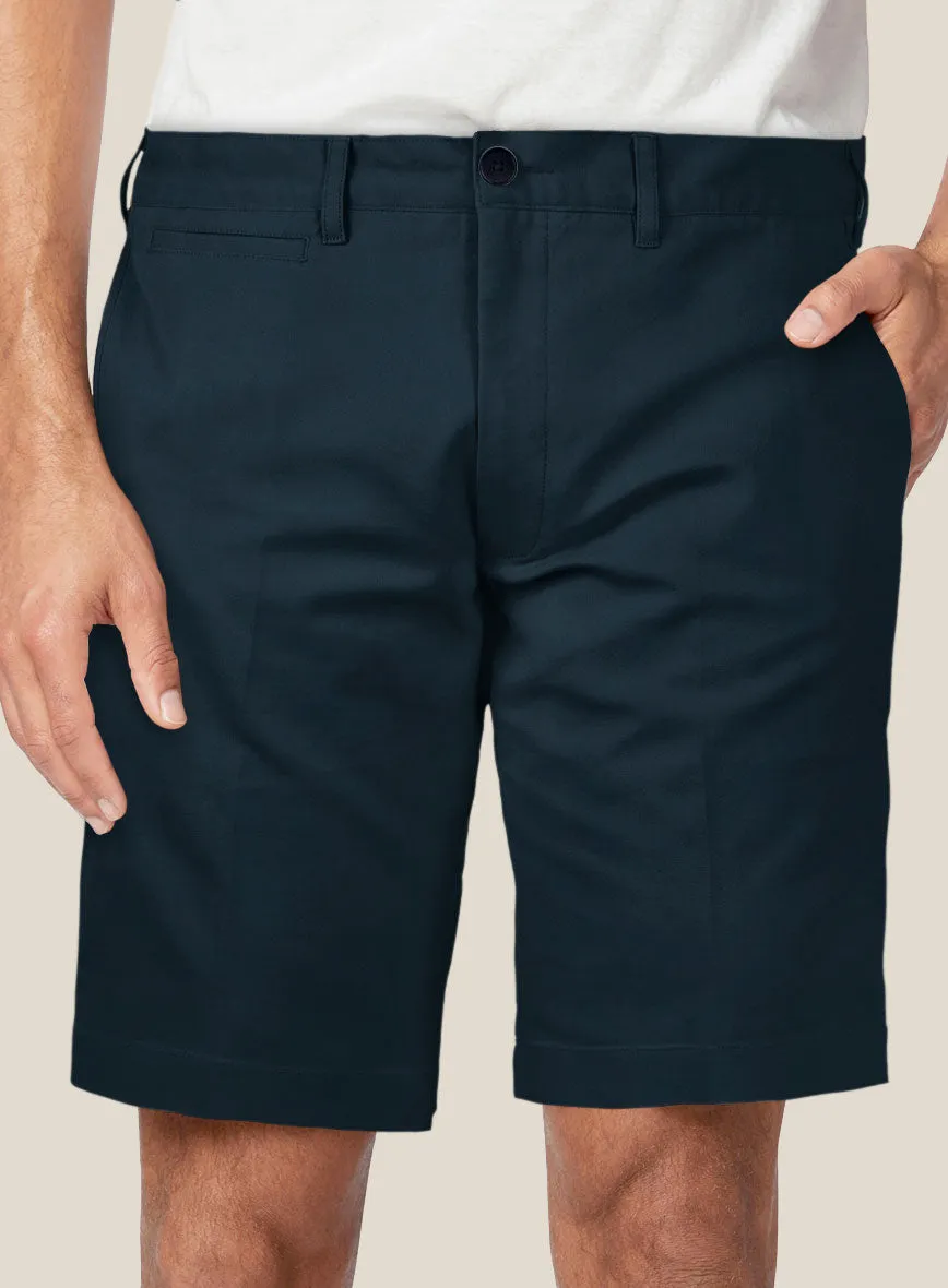 Italian Marine Blue Cotton Stretch Shorts