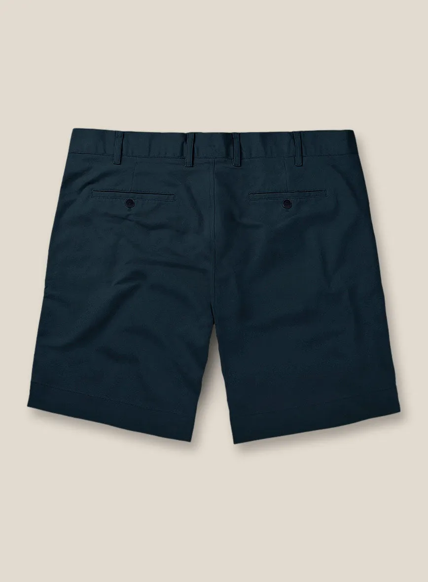 Italian Marine Blue Cotton Stretch Shorts