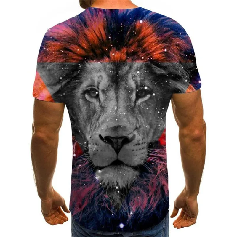 Lion T shirt Men Animal T-shirts 3d Galaxy Tshirts Casual Colorful Funny T shirts