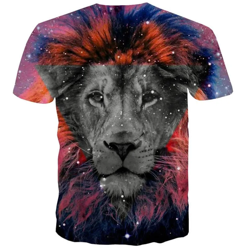 Lion T shirt Men Animal T-shirts 3d Galaxy Tshirts Casual Colorful Funny T shirts