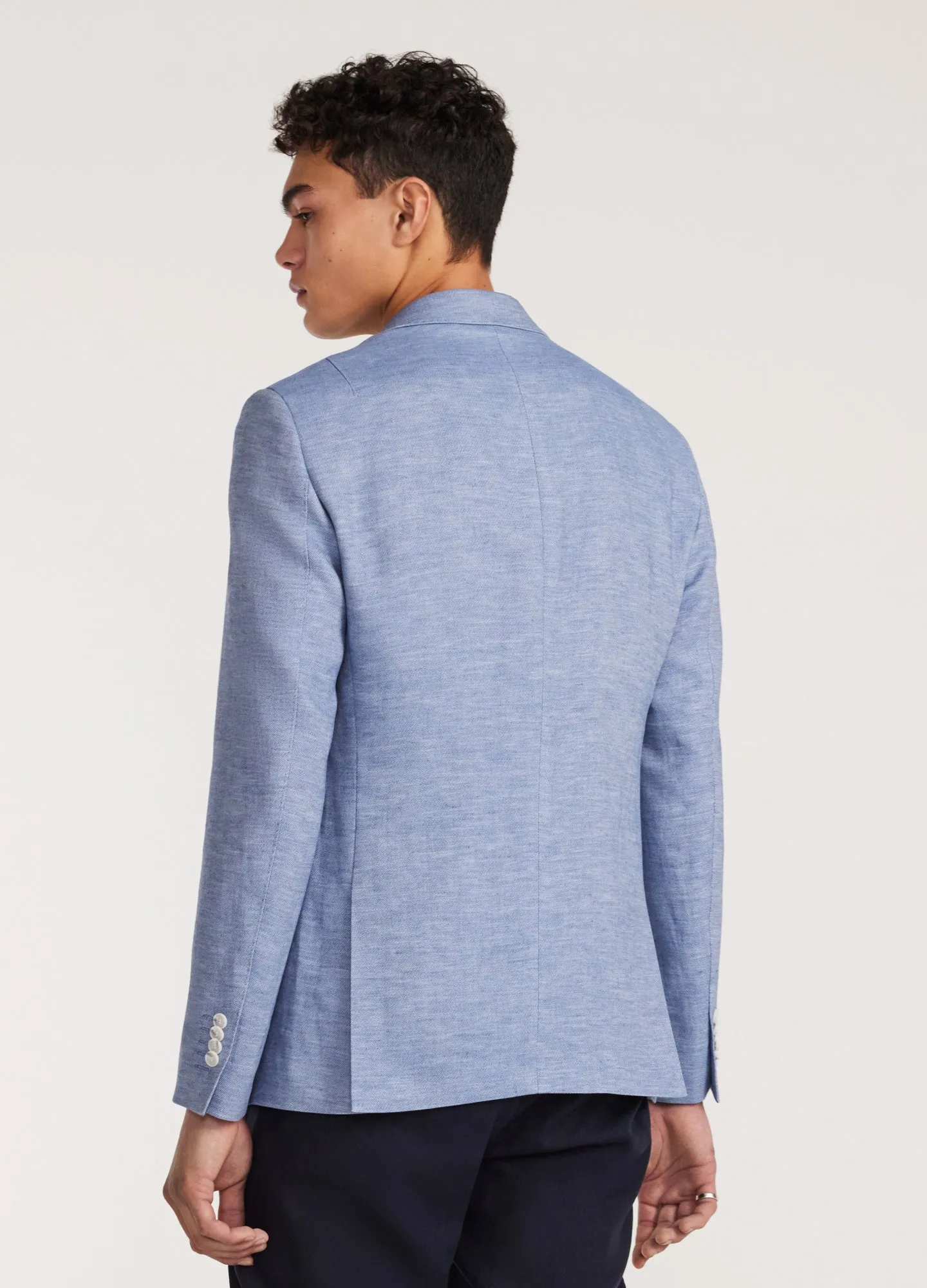 Lyocell Linen Blazer Blue