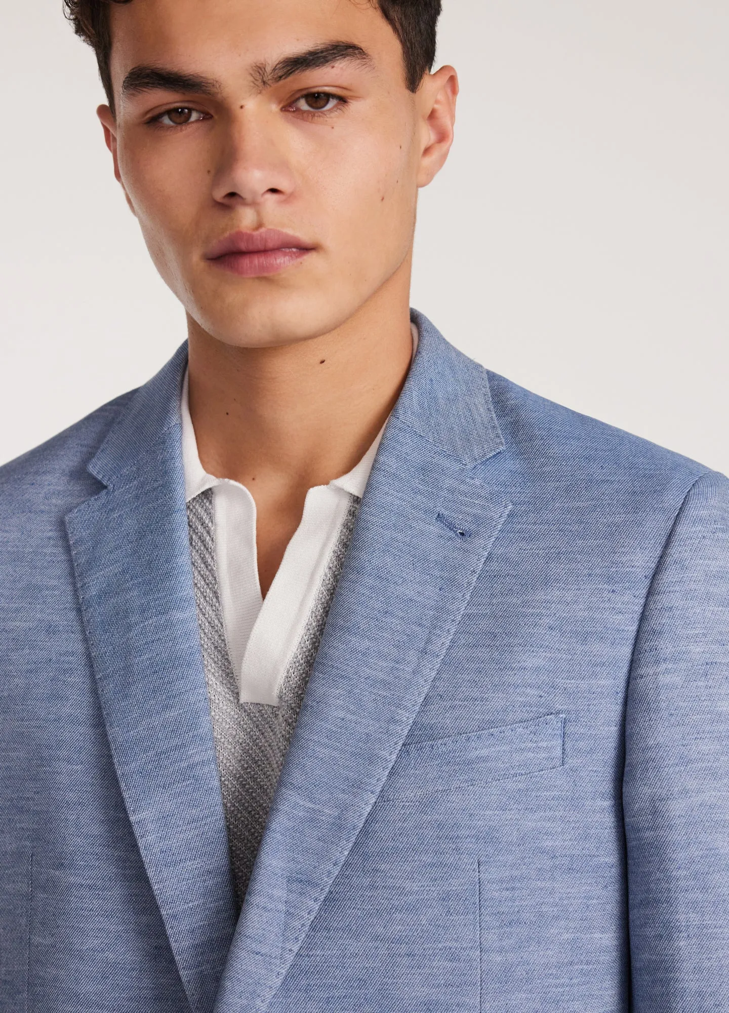 Lyocell Linen Blazer Blue