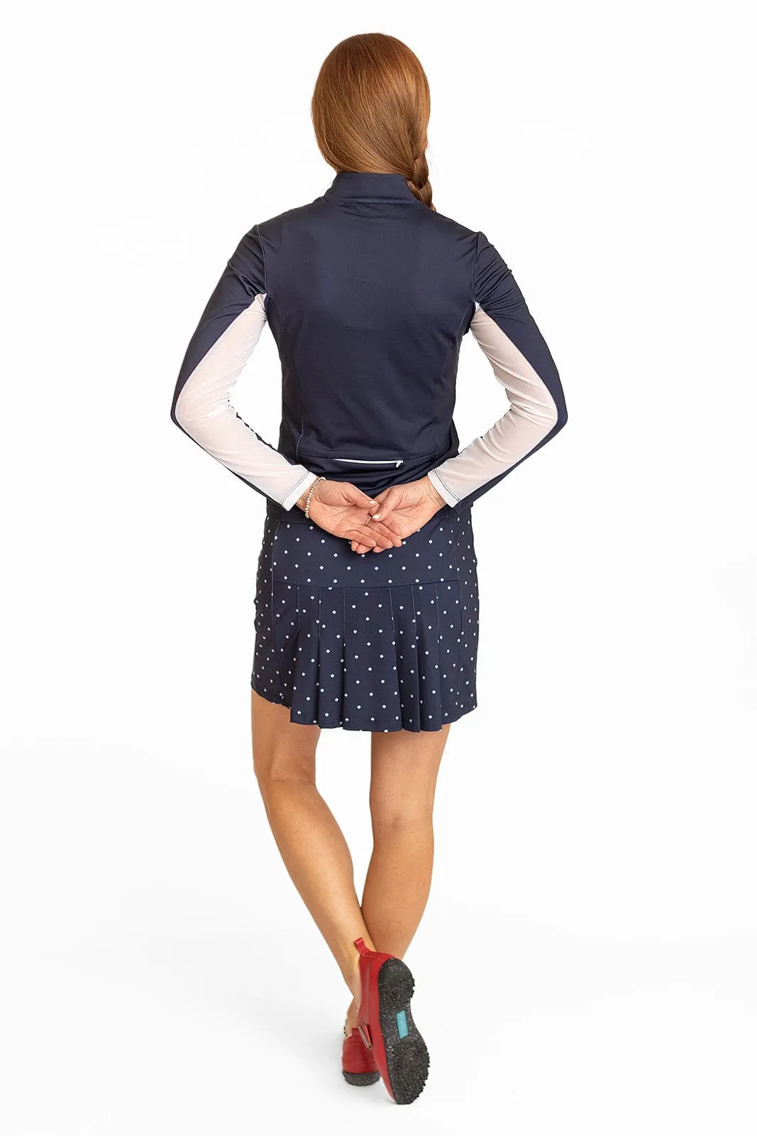 Marisa Pleated Skort - Navy Logo