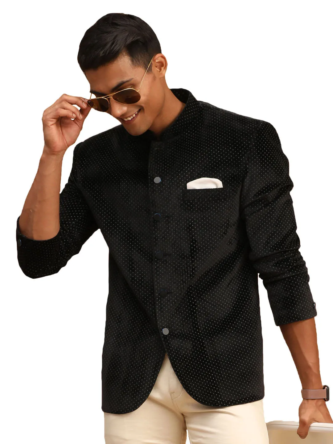 Men's Black Velvet Jodhpuri - Shrestha By Vastramay