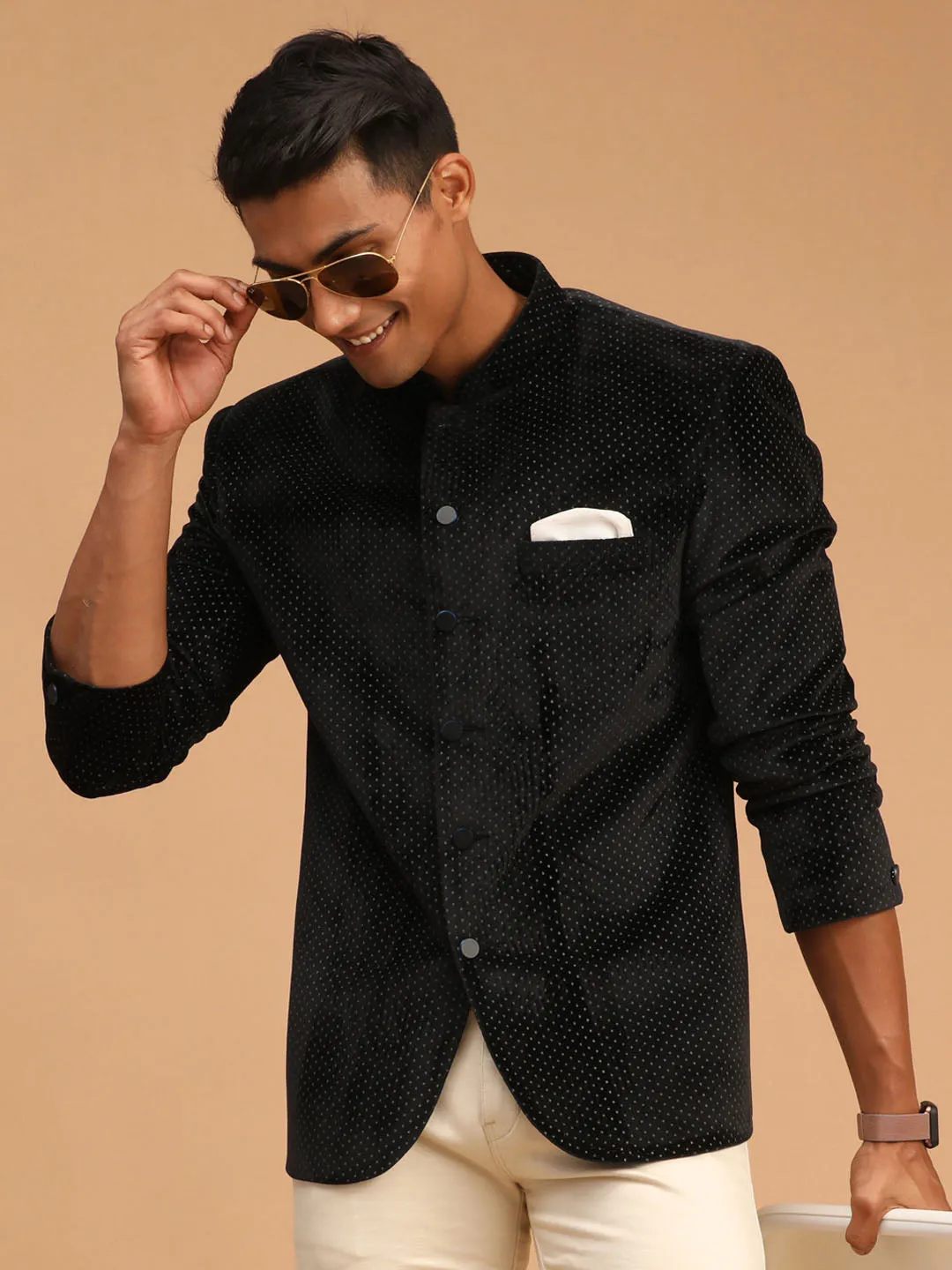 Men's Black Velvet Jodhpuri - Shrestha By Vastramay